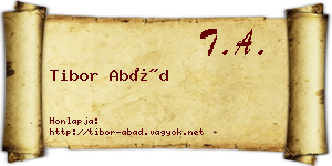 Tibor Abád névjegykártya